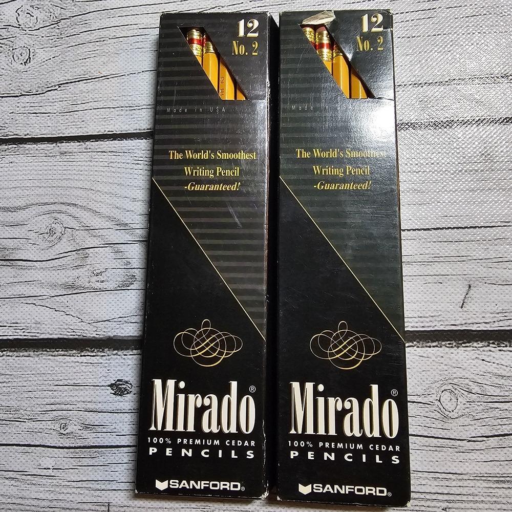 Vintage 1999 Sanford Mirado 100% Premium‎ Cedar #2 Pencils Two 12 Count Boxes